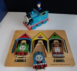 Thomas the Tank Engine Push Down Toy and 6 pc Jigsaw Puzzle