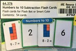 Numbers to 10 Subtraction Flash Cards for Flash Bot/Smart Chute
