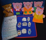 Three Little Pigs Story with Puppets,Props and Sequencing Cards