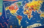 World Map with Animals Puzzle 120 pc