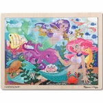 Mermaid Fantasea Timber Inset Puzzle 48 pc