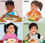 JA89: Tuzzles Multicultural Meals Raised Puzzles - Set of 4