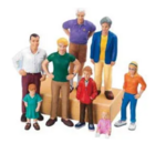 Block Play Caucasian Family Figures 8pc