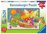 Fruit & Veggie Fun Jigsaw Puzzle - 2 x 24Pc 