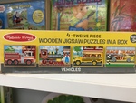 Puzzle 190 - 4 Wooden Puzzles in a Box - Vehicles