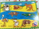 Wooden Knob Puzzle - Australian Animals 
