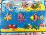 Wooden Knob Puzzle - Sea Animals 
