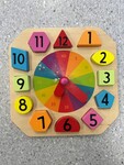 Wooden Clock with Shape Blocks