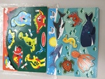 2 Wooden Peg Puzzles - Dinosaurs & Sea Creatures