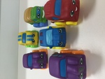 Vehicles - 5 Small Cars with Faces