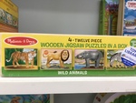 4 Wooden Puzzles in a Box - Wild Animals