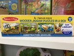 4 Wooden Puzzles in a Box - Construction Vehicles
