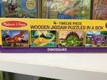  4 Wooden Puzzles in a Box - Dinosaurs