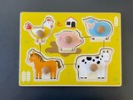 Wooden Knob Puzzle - Farm Animals