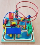 Wooden Bead Frame with Movable Cars