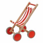 Doll Stroller (Red & White Stripe)