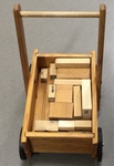 Wooden Walker and Bag of Blocks