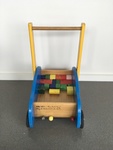 Baby walker & bag of blocks