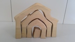 Natural Wood House Stacking Blocks