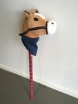 Stick Horse with Blue Bib