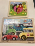 2 Puzzle Set - Chickens & Vehicles