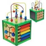 Wooden activity cube w/white board