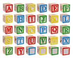 Wooden English Alphabet / Number Blocks