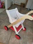 Red & White Wooden Shopping Trolley