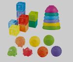 Stacker, Blocks & Squishies Trio