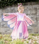 Pink Butterfly Twirl Dress with Wings