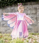 Pink Butterfly Twirl Dress with Wings