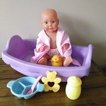Baby Bed/Bath & Doll