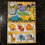 2 wooden safari animal Puzzles