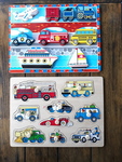 2 wooden vehicle puzzles 