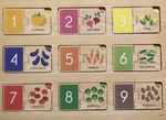 Wooden number vegetable puzzle
