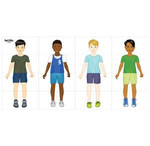 Multicultural boy grid puzzle