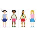 Multicultural Girl body grid puzzle 