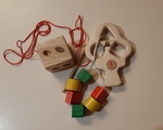 Shape sorter threading wooden tree and cube