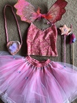 Fairy costume and accessories- Pink Size M 