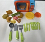 Just like home microwave and dinner set 