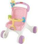 pink musical walker pram