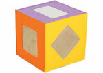 Coloured cube with shape mirrors 