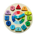 Wooden clock and puzzle 