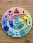Wooden Clock and Puzzle