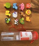 L91: Wooden Farm Animals Lacing Blocks 