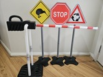 Traffic Sign Set with Barrier