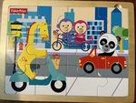 12 piece wooden Fisher Price Puzzle - vehicles 