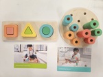 Lovevery Wooden Stacking Pegboard and Geo Shapes Puzzle