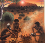 Aboriginal campfire scene puzzle