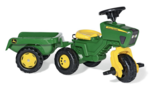 John Deere Tractor Trike and Trailer #1 with steering wheel
